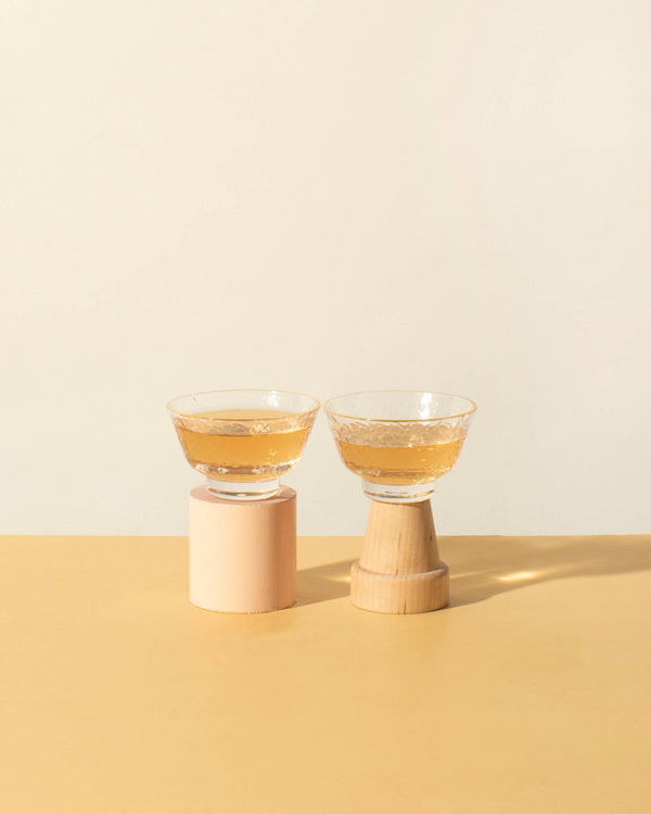 Small Glass Cups with Gold Rim