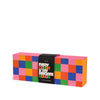 A colorful box with a black sleeve reading "Every color is my favorite color", standing before a white background.