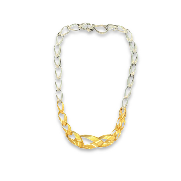 Ribbon | Sterling Silver and Gold Plated Necklace