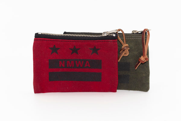 NMWA Branded Waxed Canvas Zip Pouch