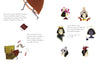 Look inside book with several ilustrations of a girl wearing different costumes and text.