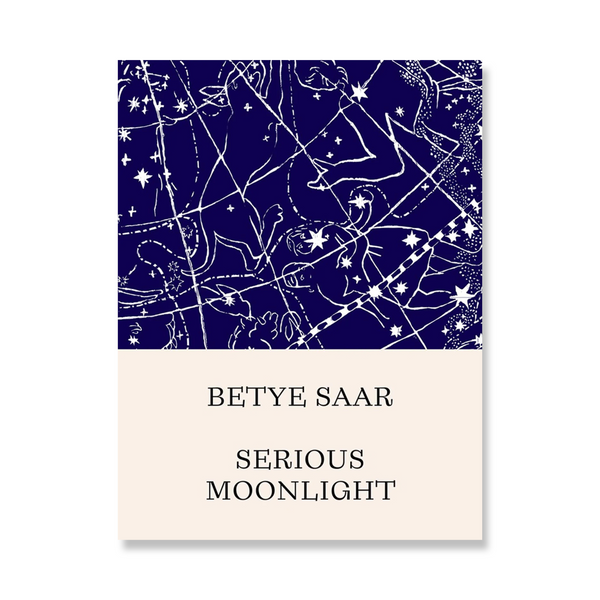 Book cover featuring an illustration of an astronomical map. The title reads "Betye Saar: Serious Moonlight."