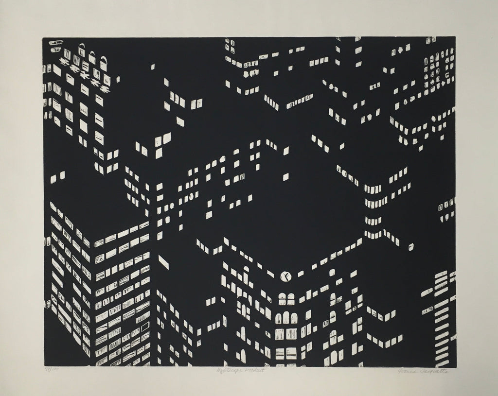 Nightscape Woodcut: Yvonne Jacquette