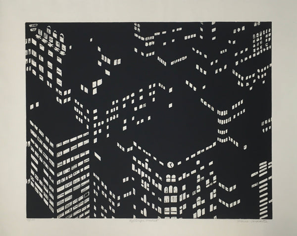 Nightscape Woodcut: Yvonne Jacquette