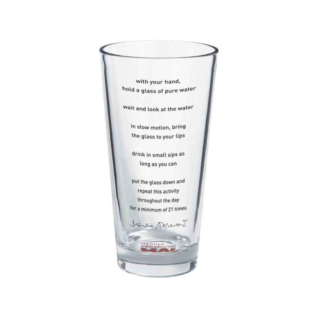 Marina Abramovic Drinking Water Glass