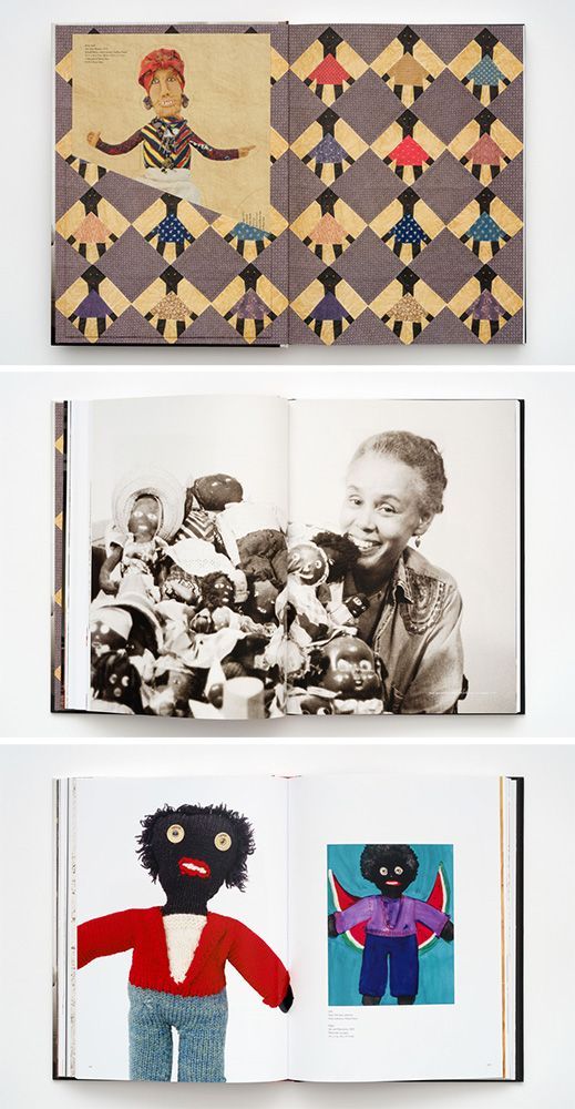 Look inside a book featuring artworks and photographs.