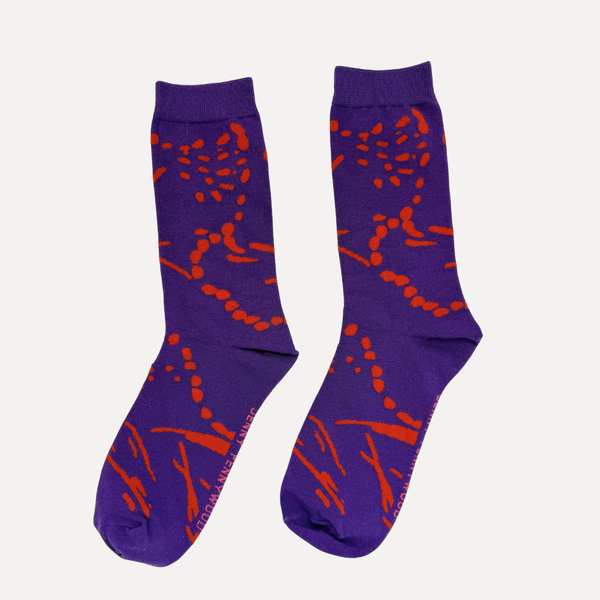 Socks | Drape in Red Violet & Terra Cotta