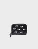 Leather Zip Around Wallet | Eyes Embroidery, Frodo Black