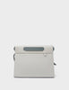 Vali Crossbody Moonwalk Gray and Oceanic Green Leather Bag - All Over Eyes Embroidery