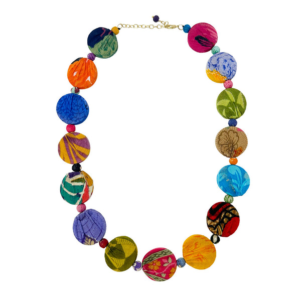 Necklace | Kantha Dotted Disc