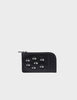Leather Zip-around Cardholder | All Over Eyes Embroidery, Fausto Black