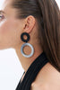 Earrings | Frame Large - Silver/Black