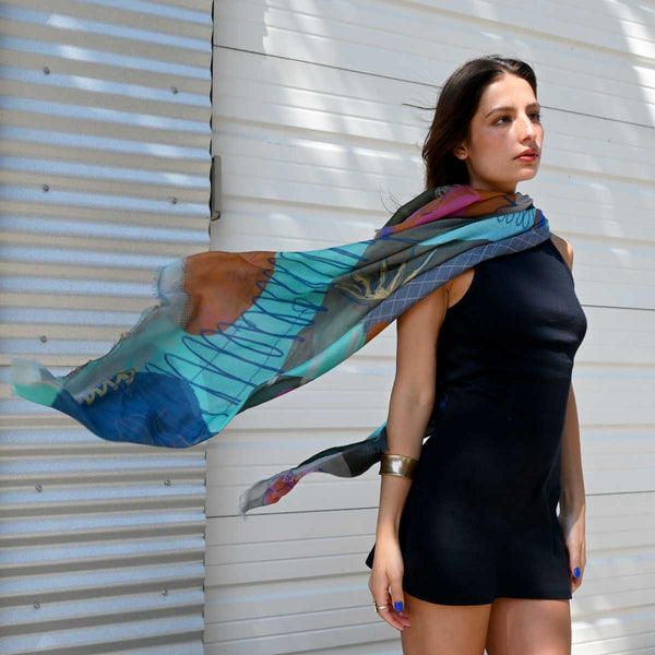Silk-Modal Scarf | Blue Lagoon