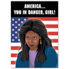 America You in Danger, Girl! Political Postcard