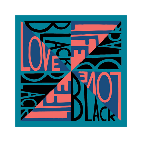 Sticker | Black Light Series #6: Love Black Life by Faith Ringgold