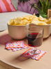 Letterpress Reusable Vellum Coasters—Mod Quilt: Red/Pink