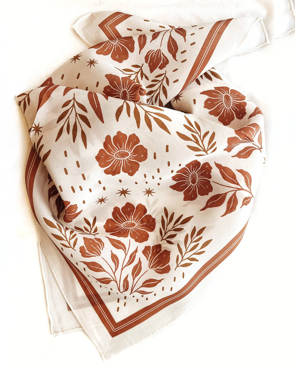 Bandana Scarf - Desert Floral Western Earth Tones