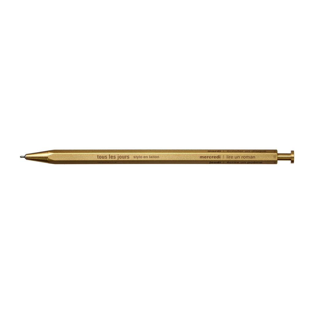 Pen | Brass Gel Ballpoint, “Tous Les Jours,” 0.5mm