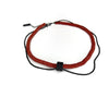 Choker Necklace | Red Leather with Black Bead String N020