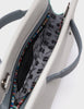 Vali Crossbody Moonwalk Gray and Oceanic Green Leather Bag - All Over Eyes Embroidery