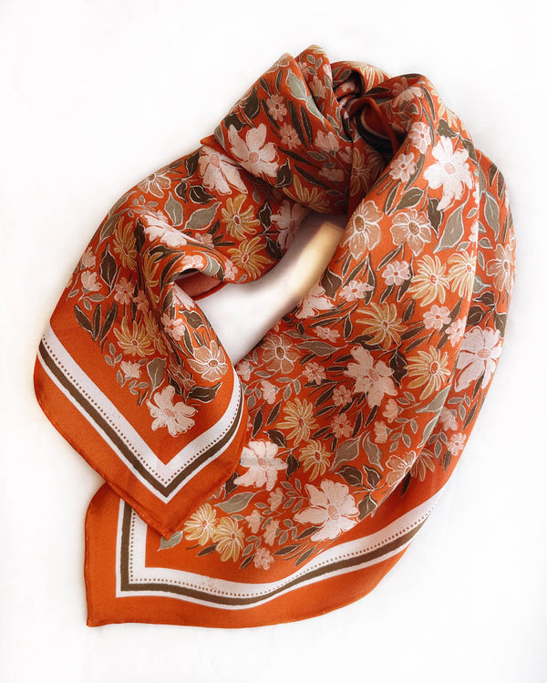 Bandana Scarf - Botanical Garden Floral Western