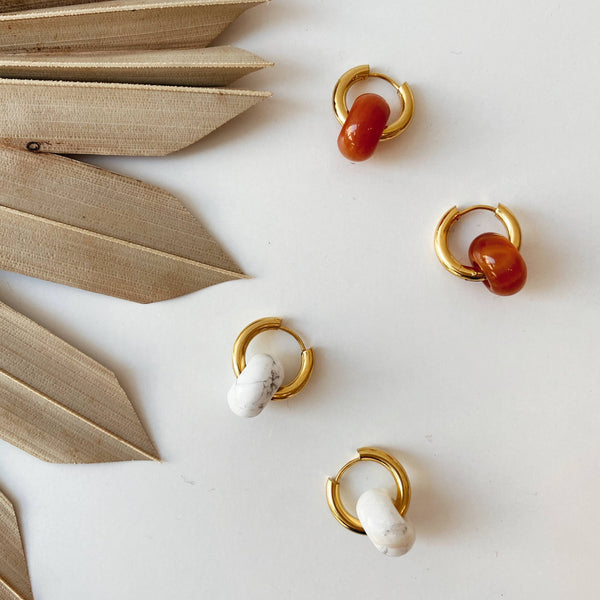 Earrings | Aimée Hoops (Carnelian Red)