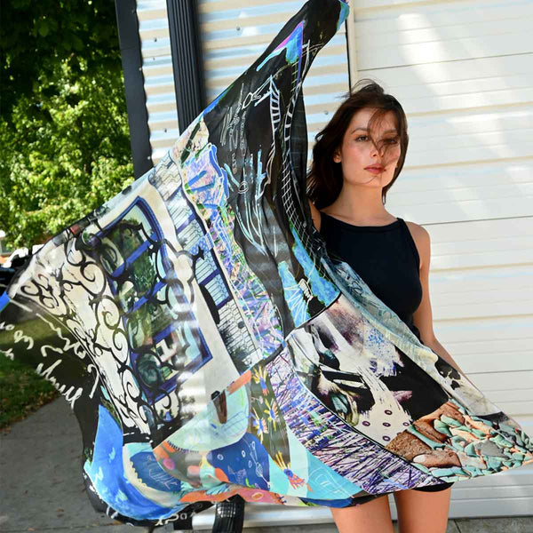 Silk-Modal Large Square Scarf | Garden Party
