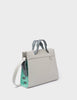Vali Crossbody Moonwalk Gray and Oceanic Green Leather Bag - All Over Eyes Embroidery