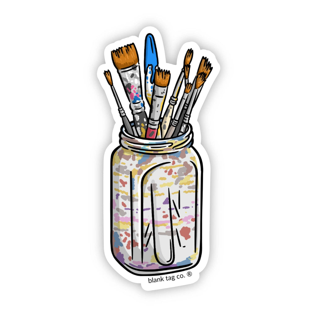 Sticker | Jar of Paint Brushes - Waterproof