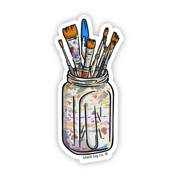 Sticker | Jar of Paint Brushes - Waterproof