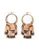 Earrings | Beaded Handwoven Painted Desert Fringe (Blue)