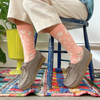 Socks | Dashes & Moons in Coral & Natural