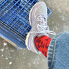 Socks | Dashes and Moons Crew in Tomato & Maroon