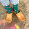 Socks - Drape in Emerald & Neon Pink