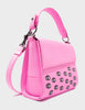 Micro Crossbody Handbag | Bubblegum Pink Leather, Eyes Embroidery