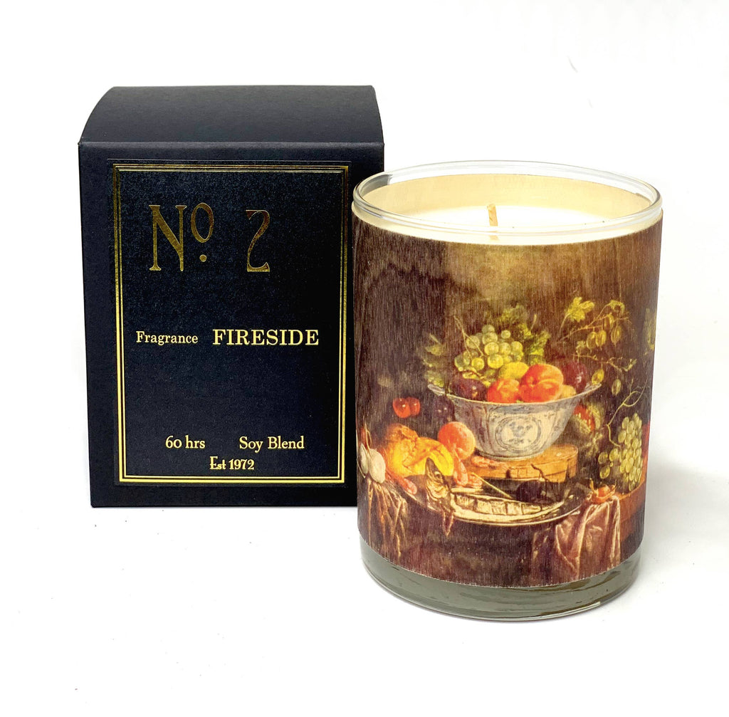 No 2 Fireside Wood Wrapped Candle