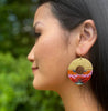 Earrings | Beaded Handwoven Organic Circular Fringe  (Lilac)
