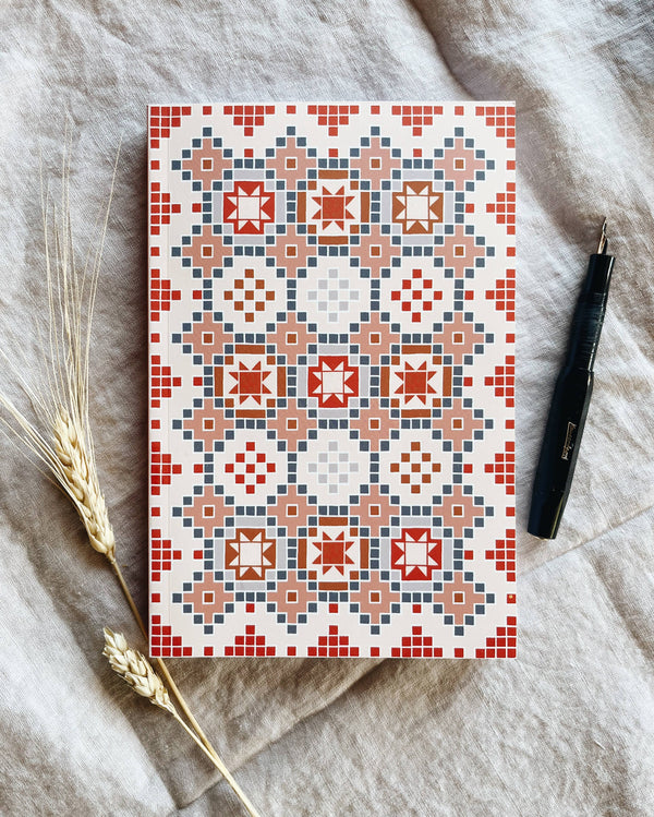 Journal | Pixel Quilt Pattern | A5 Lined Journal for Quilters