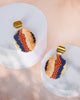 Earrings | Beaded Handwoven Organic Oval Drop  (Blue)