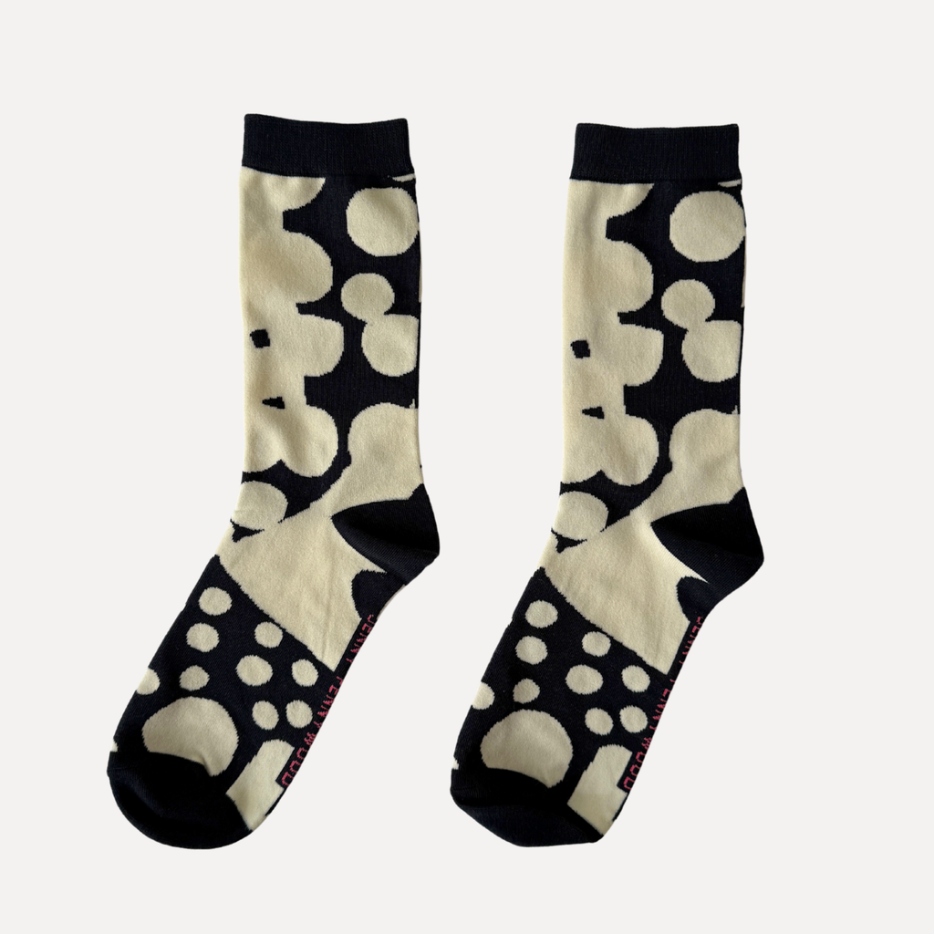 Socks | Dottie in Black & Natural