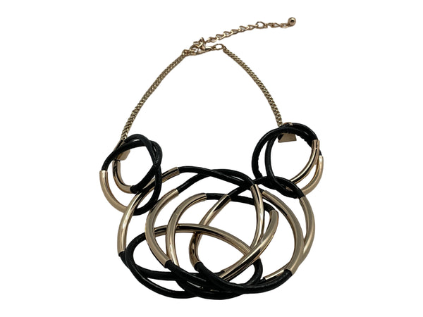 Necklace | Modern Looped Black and Gold