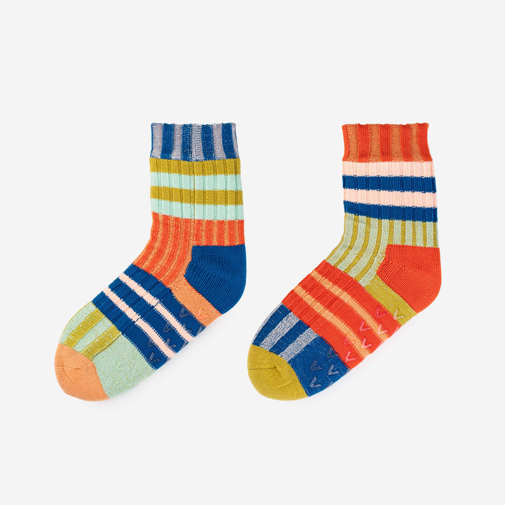 Slipper Socks | Patchwork Stripe