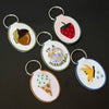 Keychain | Strawberry Embroidered