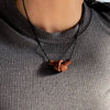 Necklace |  Leather Knot Brown