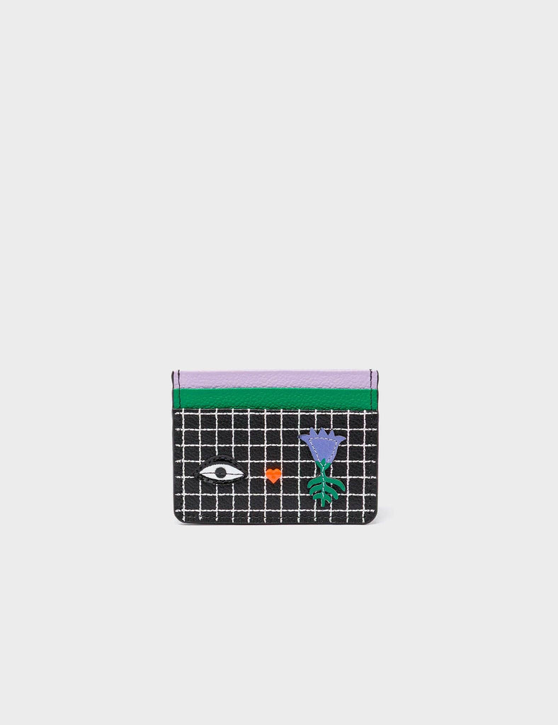 Cardholder | Filium Black Leather, Floralia Design