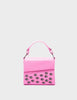 Micro Crossbody Handbag | Bubblegum Pink Leather, Eyes Embroidery