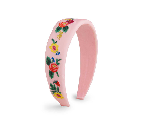 Climbing Roses Embroidered Headband