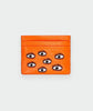 Leather Cardholder | All Over Eyes Embroidery, Filium Neon Orange
