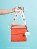 Mini Crossbody | Neon Orange Leather, All Over Eyes Embroidery