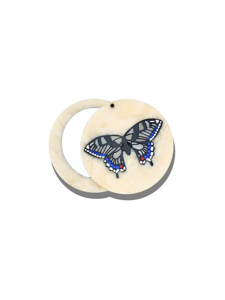 Hand-painted Swallowtail Compact Mirror | Eco-Friendly
